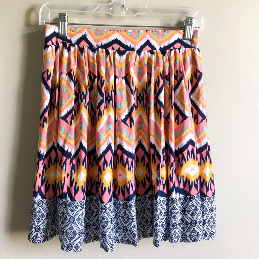 Colorful Tribal Print Skirt
